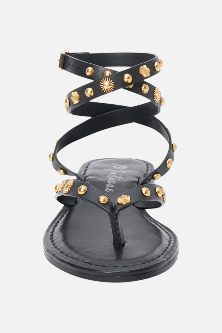 Matisse Athena Leather Thong Sandal in Black