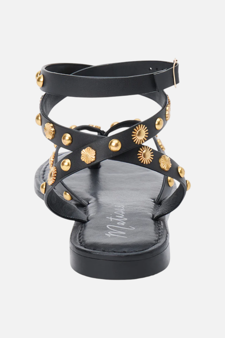 Matisse Athena Leather Thong Sandal in Black