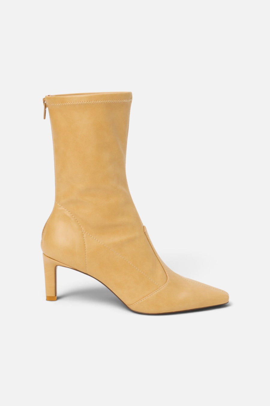 Matisse Clara heeled mid-calf boot in honey faux leather, alternate view 2
