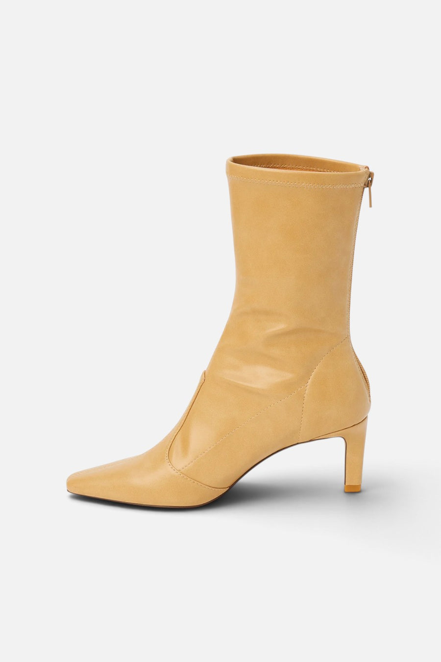 Matisse Clara heeled mid-calf boot in honey faux leather, alternate view 3