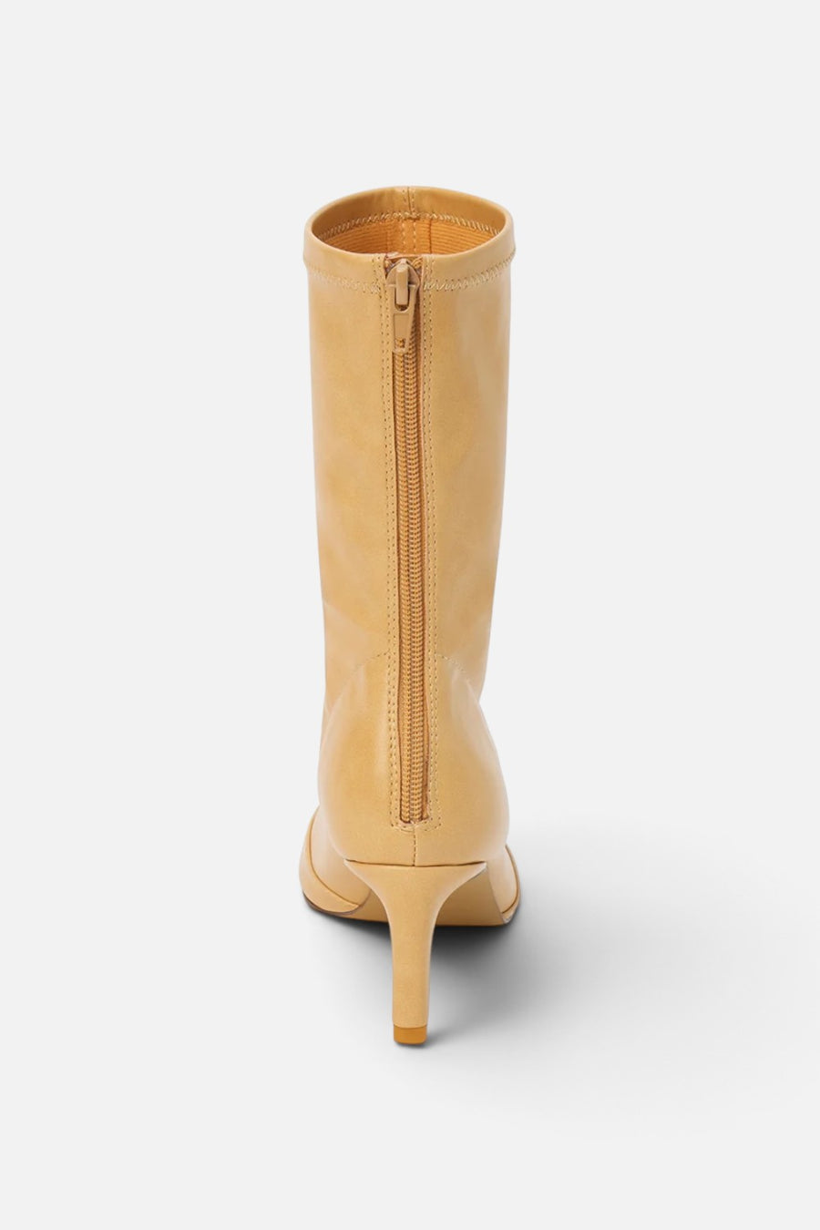 Matisse Clara heeled mid-calf boot in honey faux leather, alternate view 5