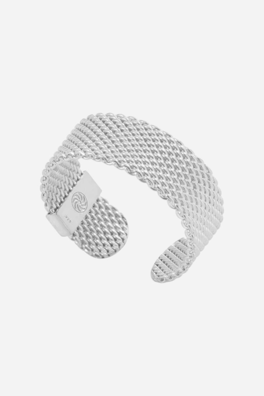 Metal Alchemist Woven Armor Ring - Silver 6 MM - M/L – back view