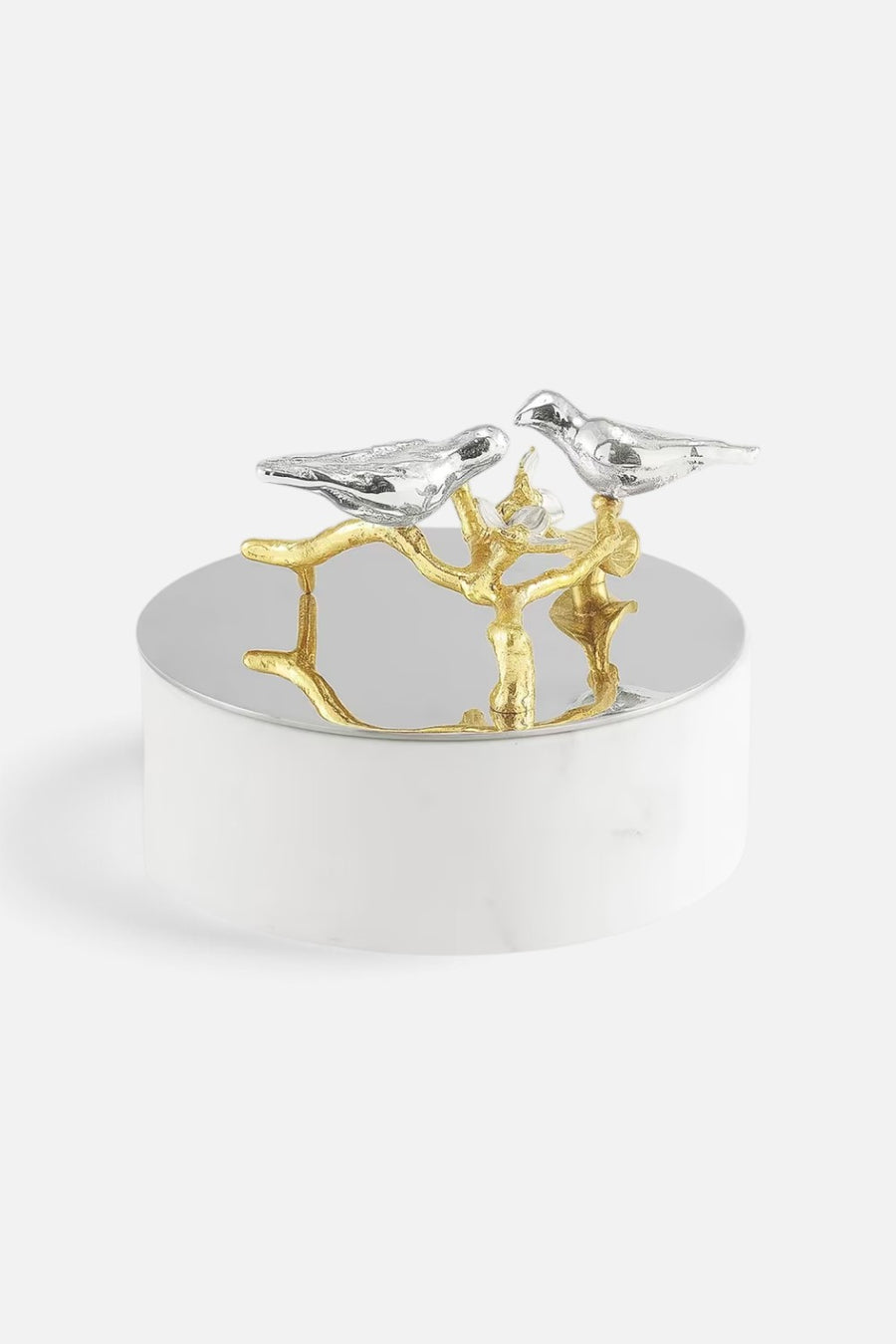 Michael Aram Lovebirds Silver & Gold Trinket Box