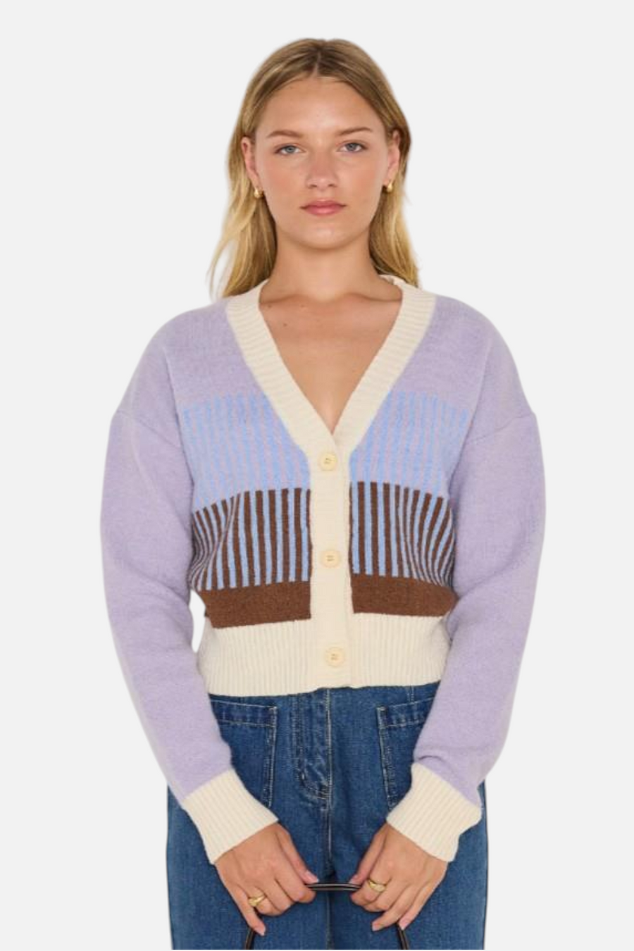 MinkPink Linden Cardi in Multi Stripe