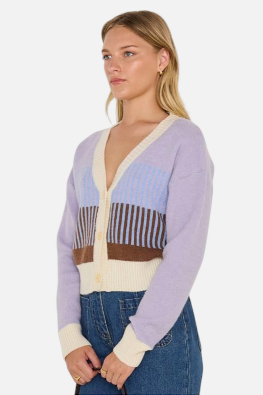 MinkPink Linden Cardi in Multi Stripe