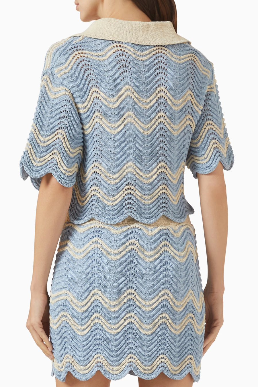 MinkPink Solange Knit Top in Sky Blue