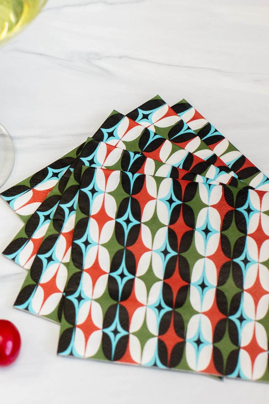 Mod Lounge Starlight Diamond Mid Century Modern Retro Cocktail Beverage Napkin