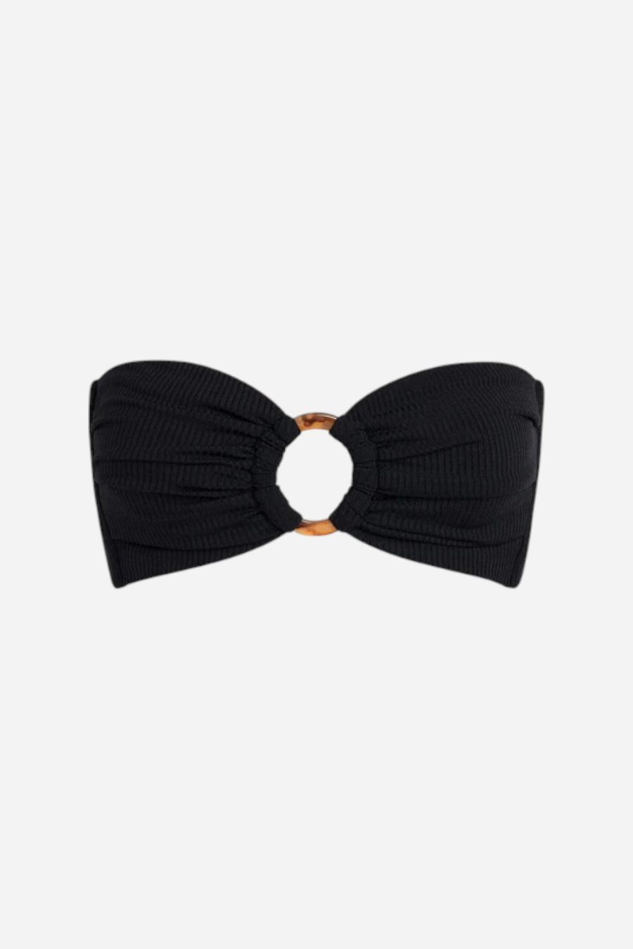 Montce Black Rib Tori Bandeau Bikini Top