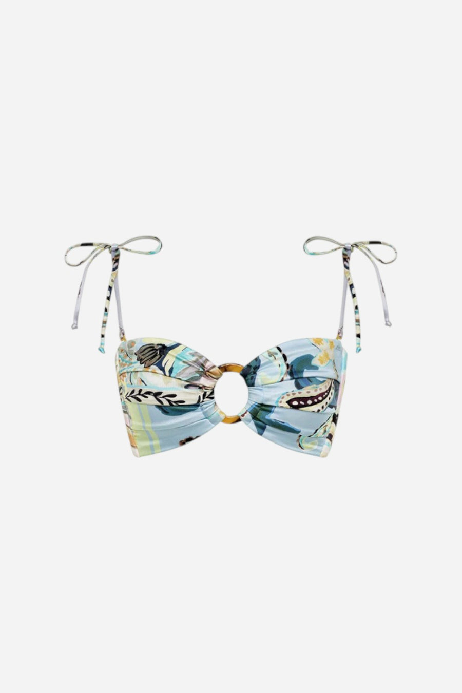 Montce St. Barths Floral Tori Ties Bandeau Bikini Top