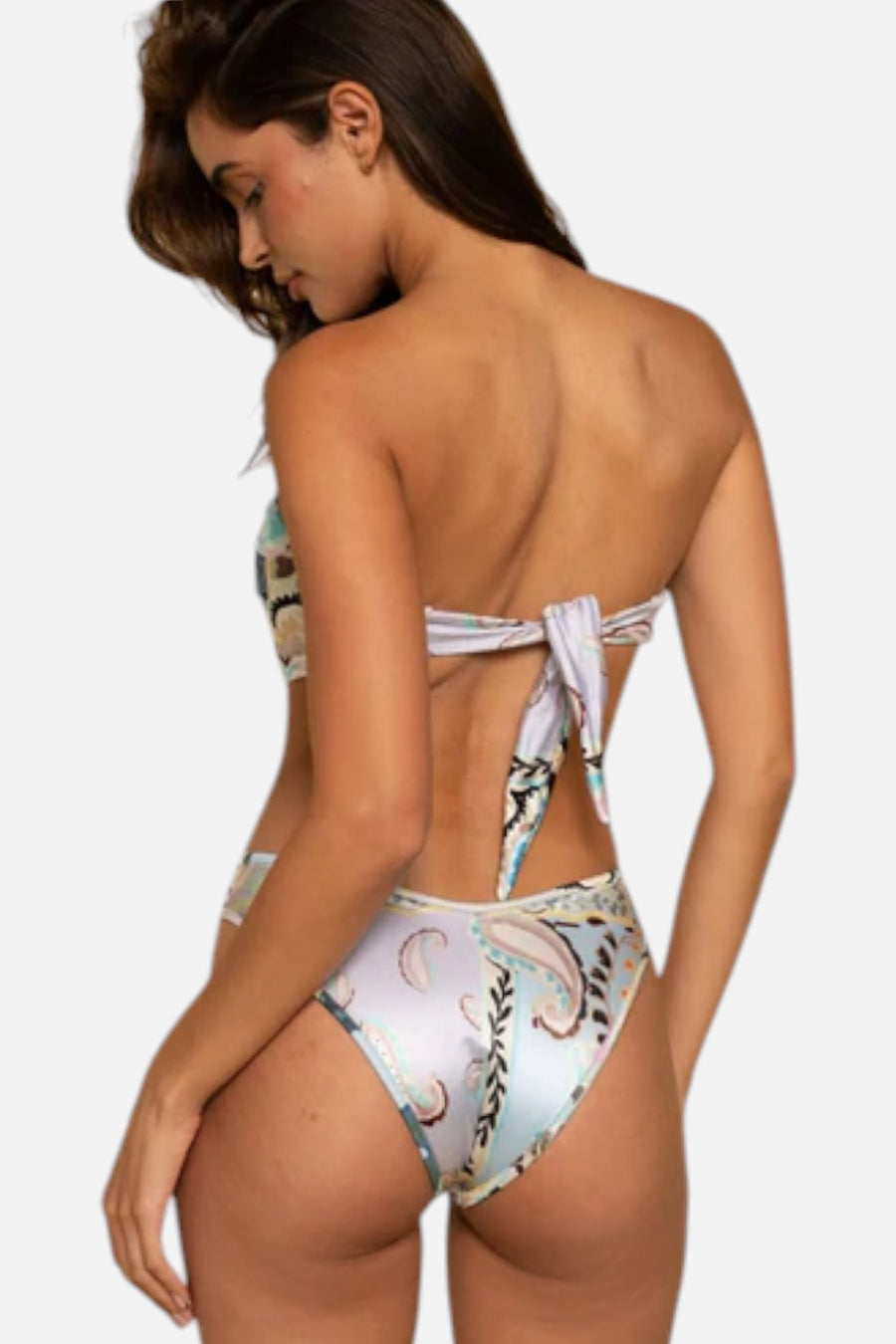 Montce St. Barths Floral Tori Ties Bandeau Bikini Top