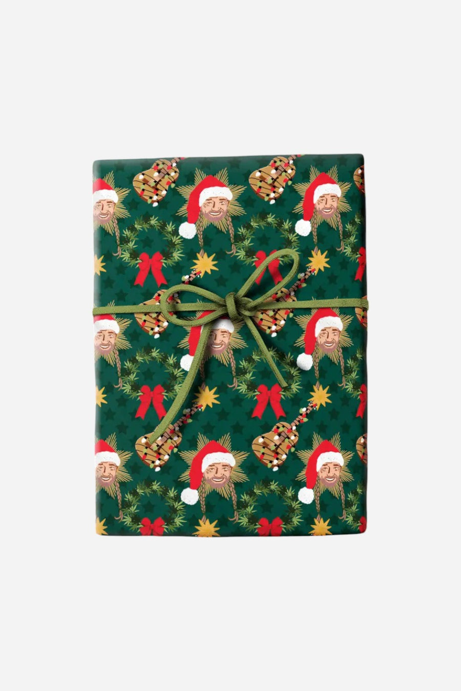 Santa Willie Nelson Wrapping Paper - Multiple Sheets
