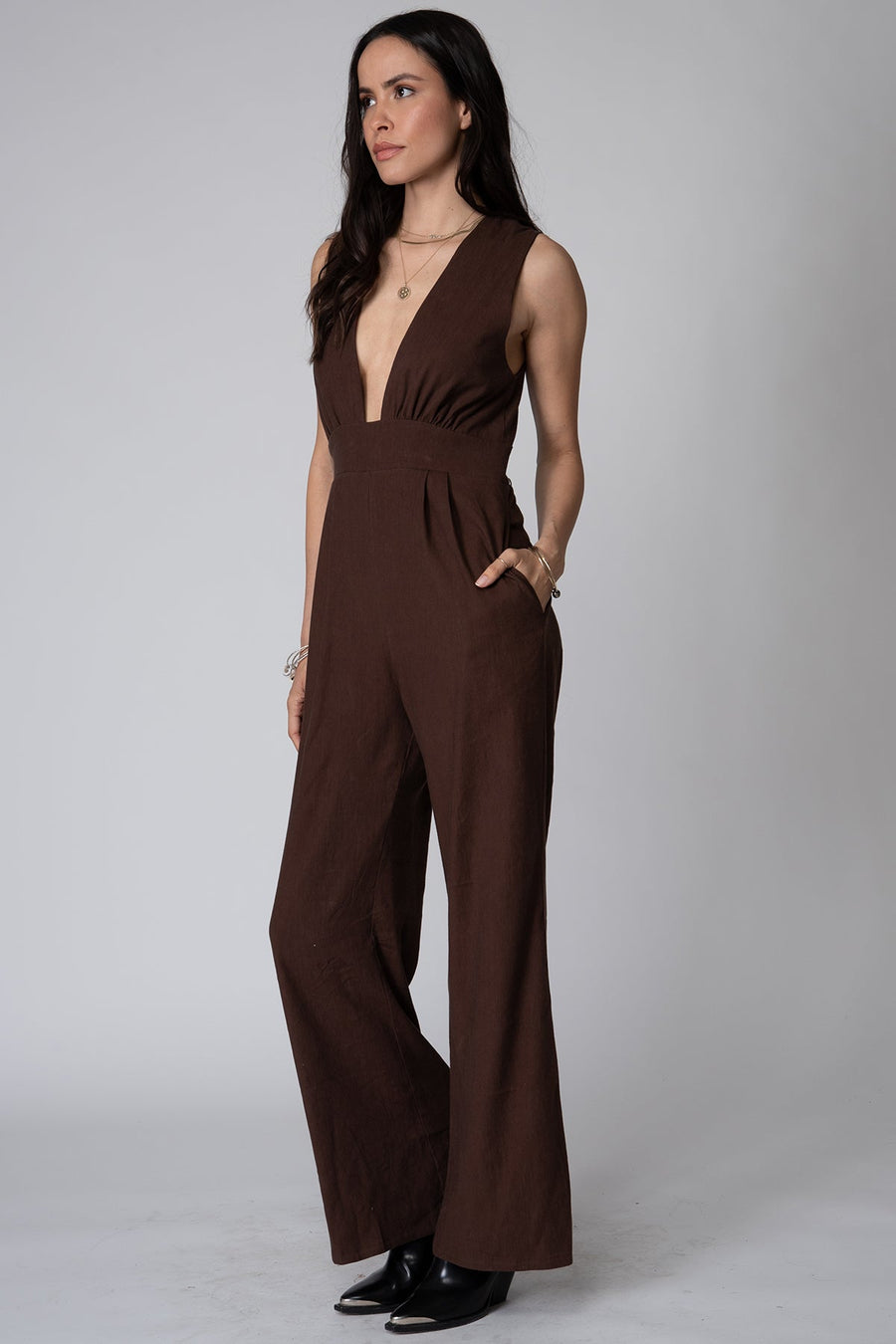 Stillwater Mothers Wide Leg Jumpsuit in Oak