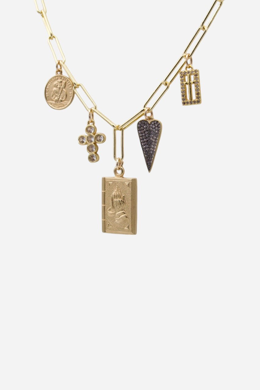 Farrah B Confessions Charm Necklace – front view