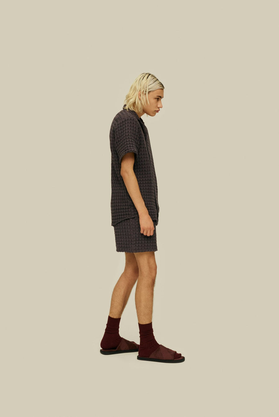OAS Nearly Black Porto Waffle Short