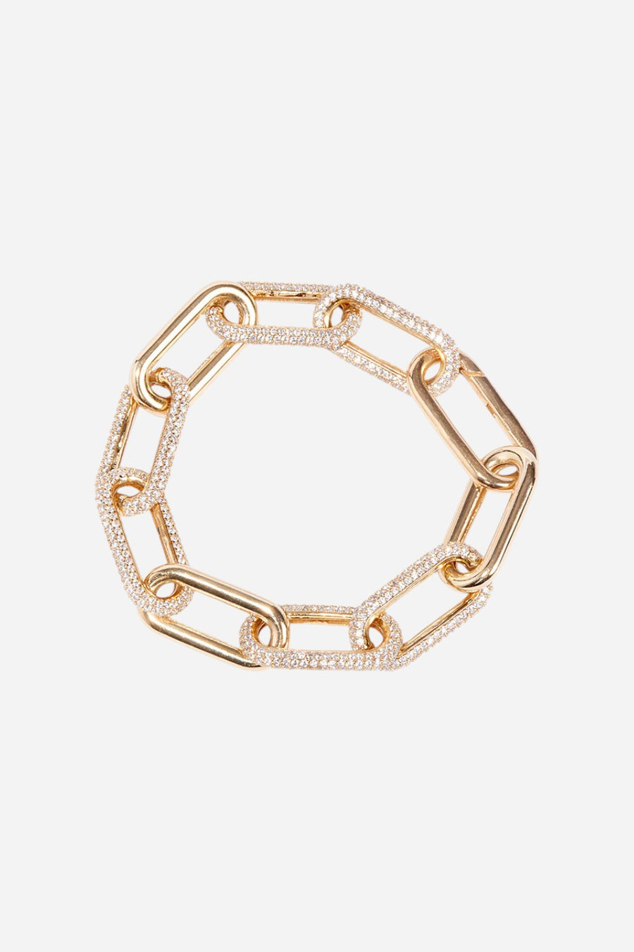 Nickho Rey Link Bracelet in Gold & Clear Crystals