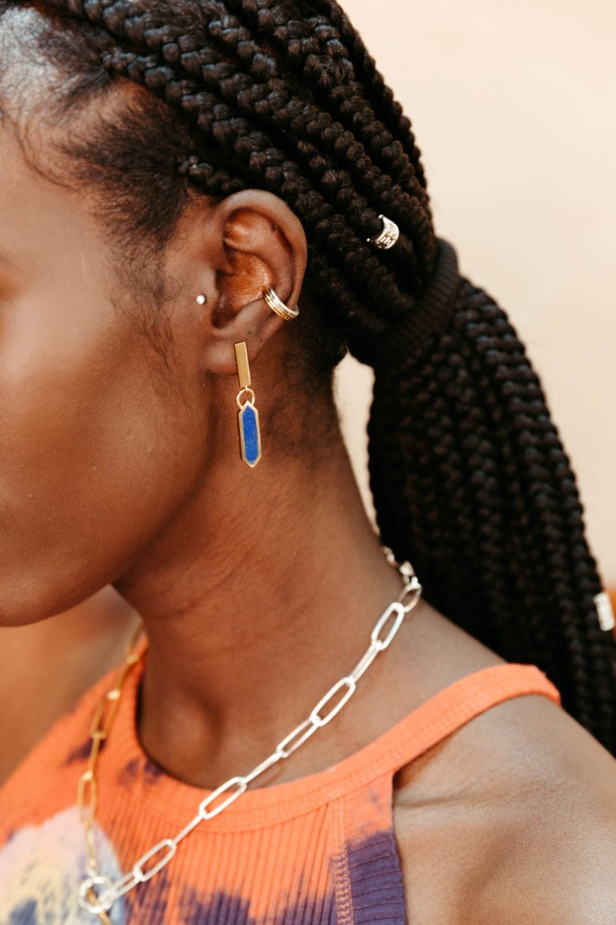 Sierra Winter Night Moves Earrings in Lapis & Gold Vermeil