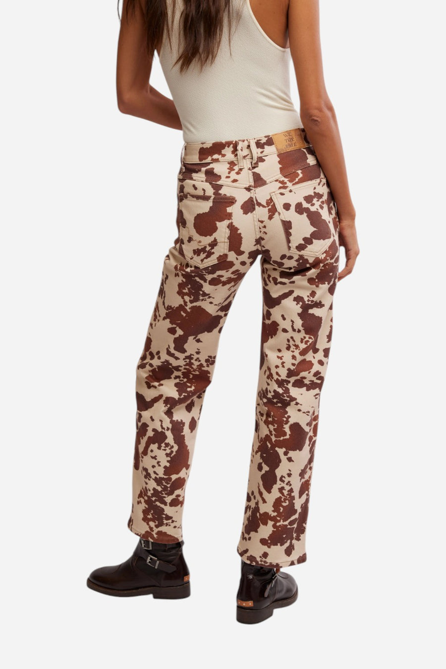 Free People Risk Taker Printed Pant in Tea Combo