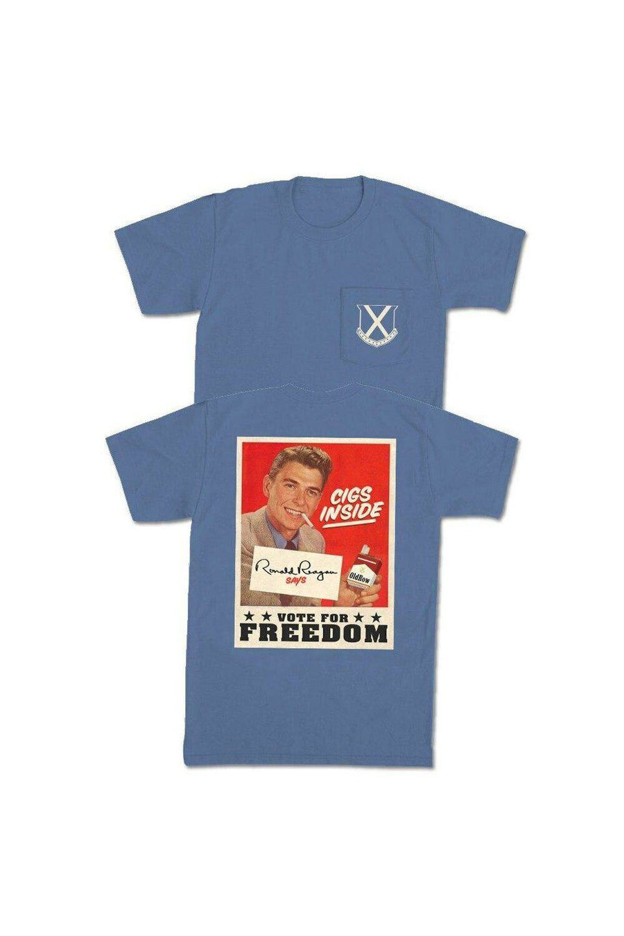 Old Row Cigs Inside Blue Reagan Pocket Tee