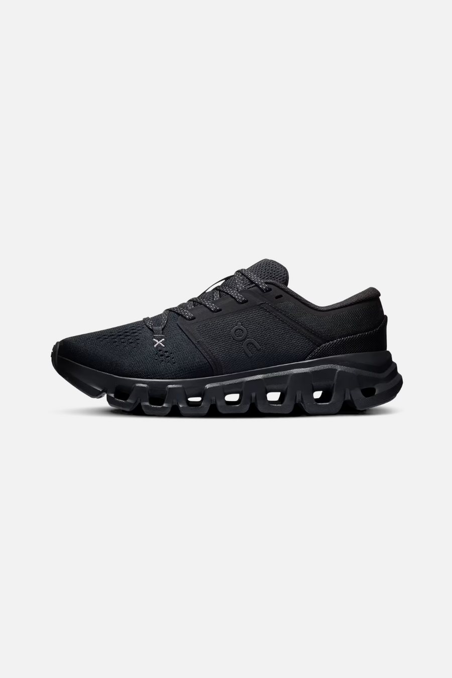 On Running Cloud X 5 women's training sneaker in all black, alternate view.