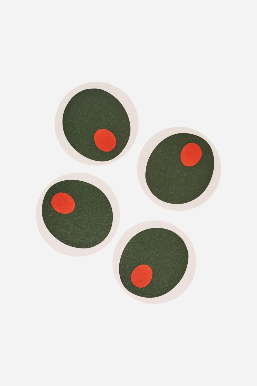 One & Only Paper Pimento Olive Coasters | Set of Four