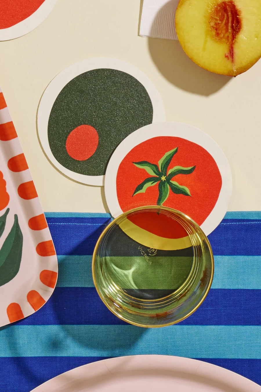 One & Only Paper Pimento Olive Coasters | Set of Four