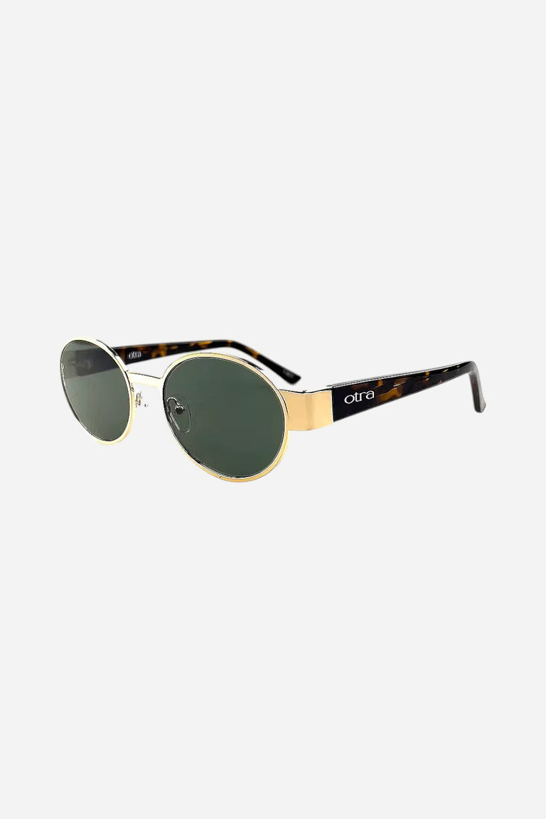 Otra Eyewear Echo Sunglasses in Gold Tort/Green – CHROME display picture 3
