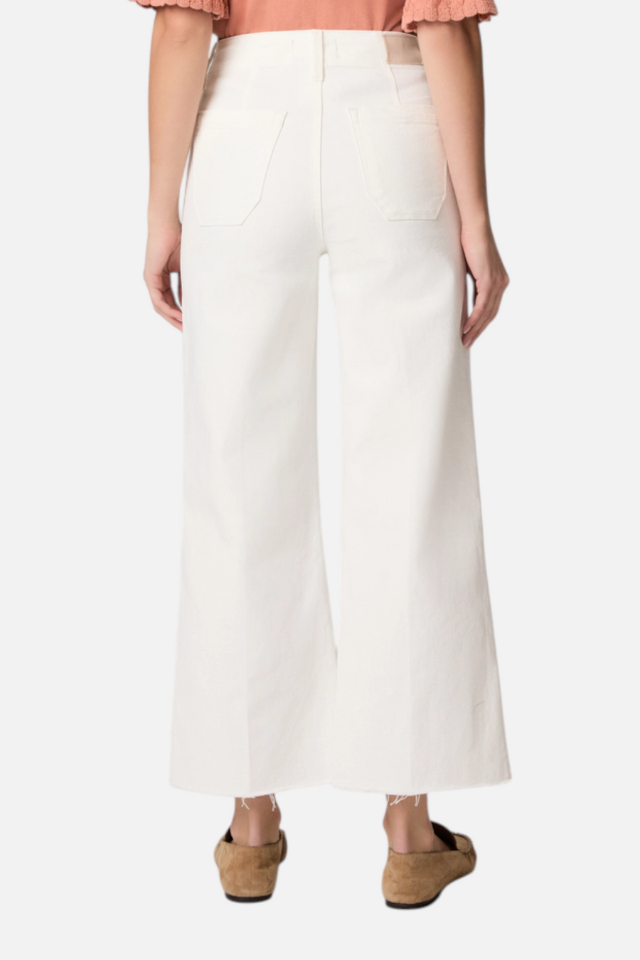 Paige Anessa High Rise Wide Leg Jeans in Tonal Ecru