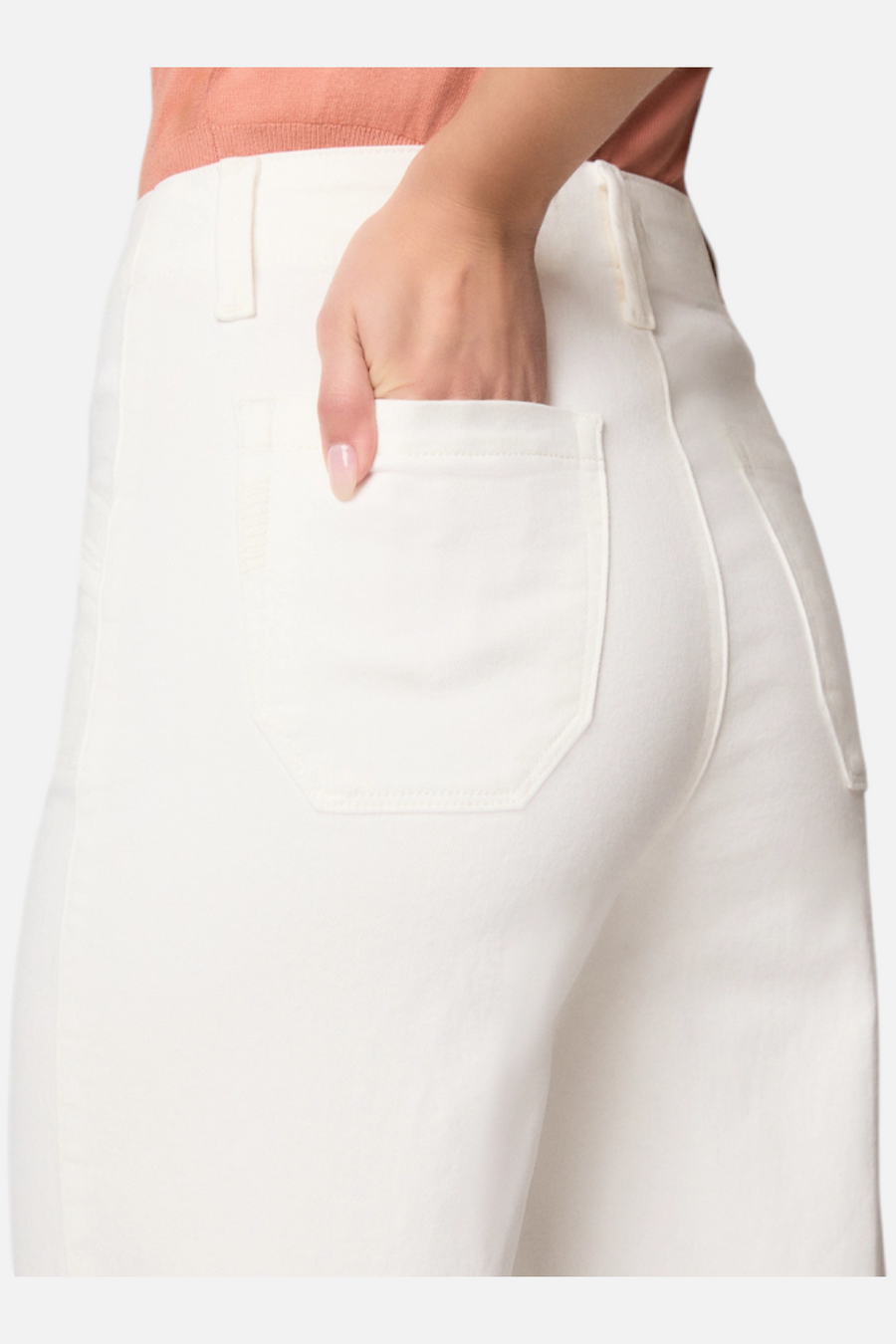 Paige Anessa High Rise Wide Leg Jeans in Tonal Ecru
