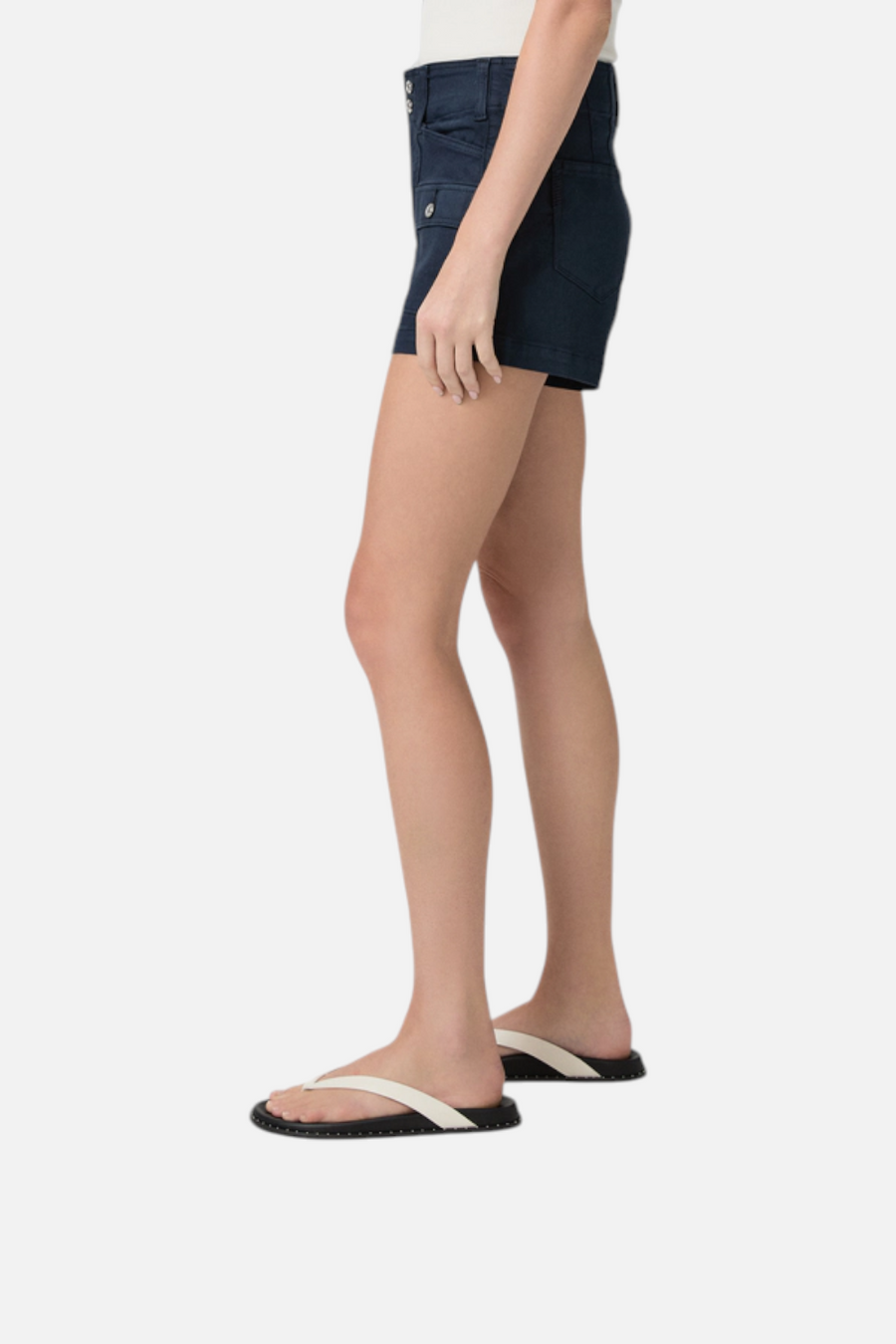 Paige Olivia Cargo Short in Vintage Navy Seascape