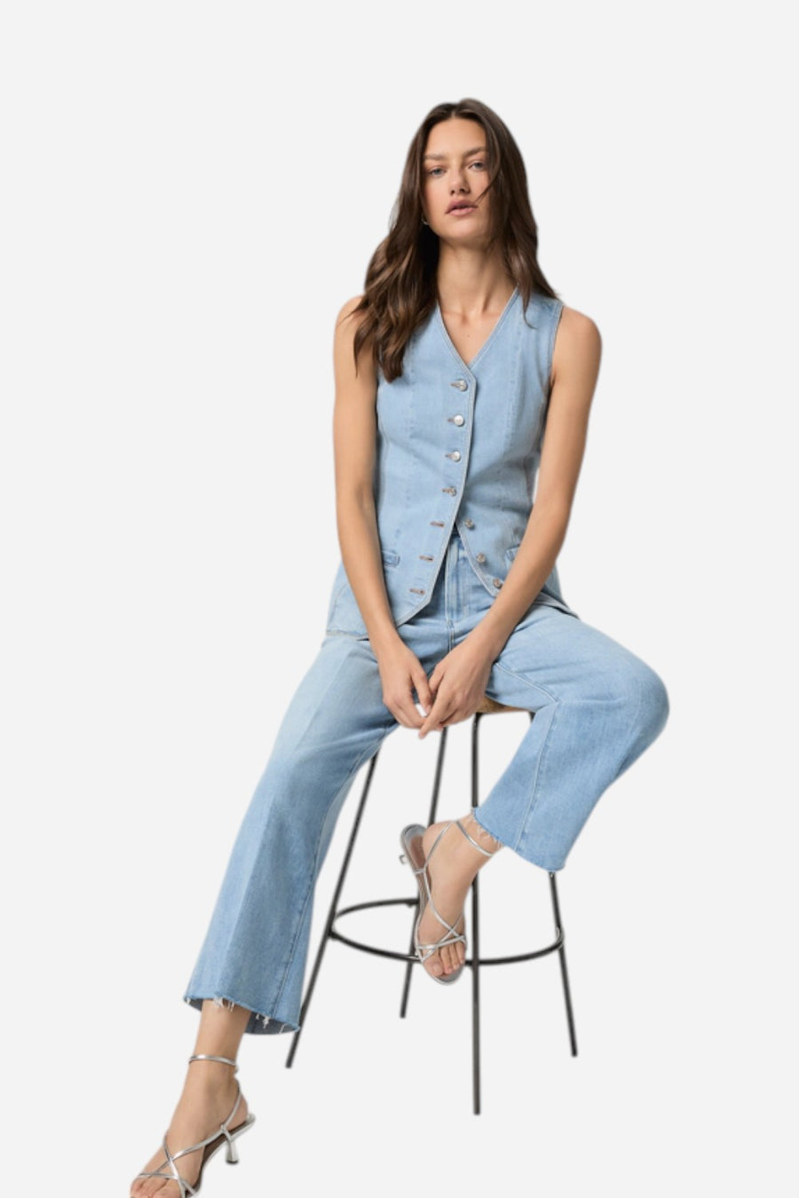 Paige Anessa Wide Leg Jean In Tune Distressed
