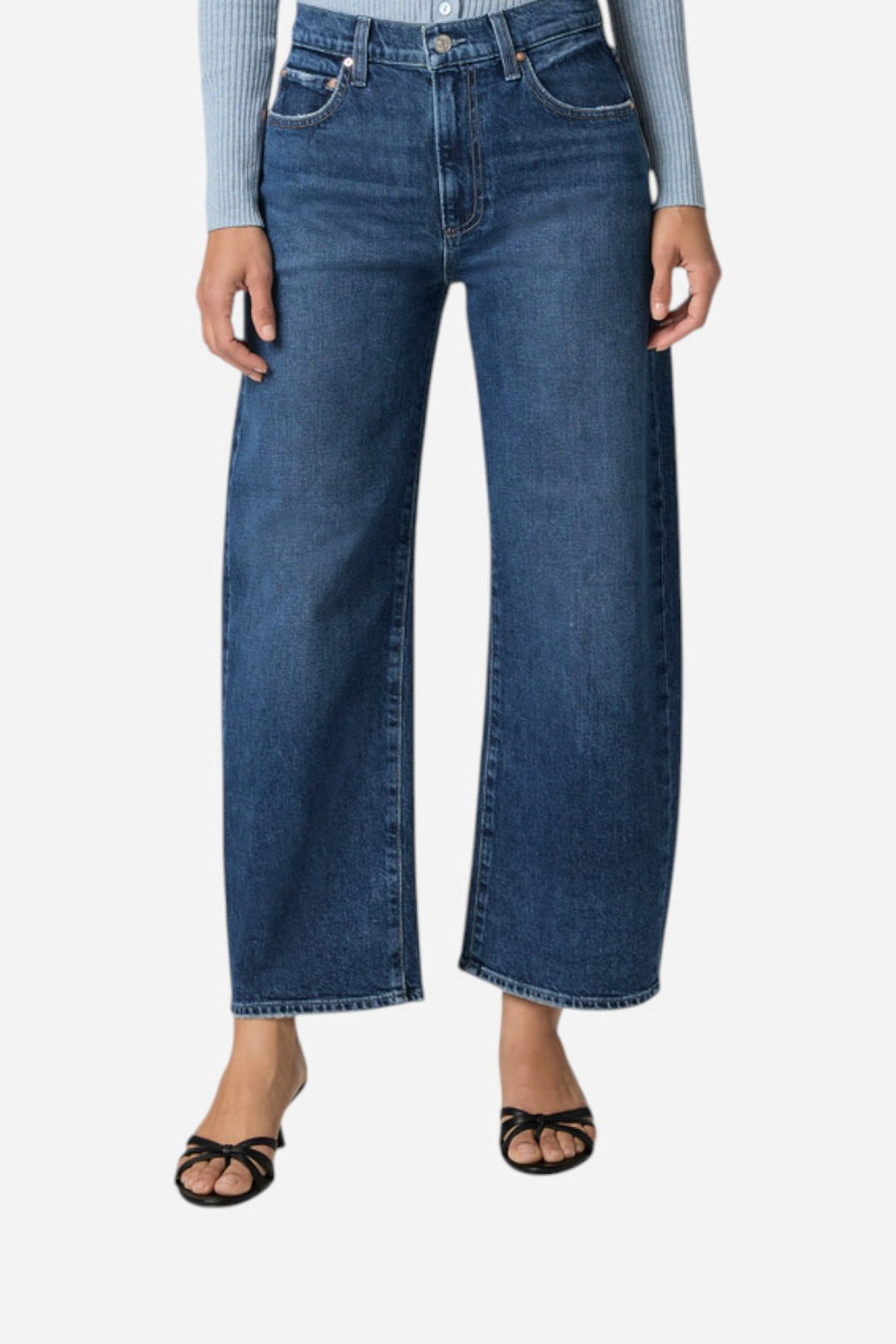Paige Arellia Ankle Barrel Leg Jean in Soundcheck