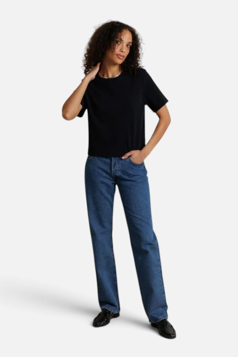 Perfect White Tee Atlas Crewneck Tee in True Black