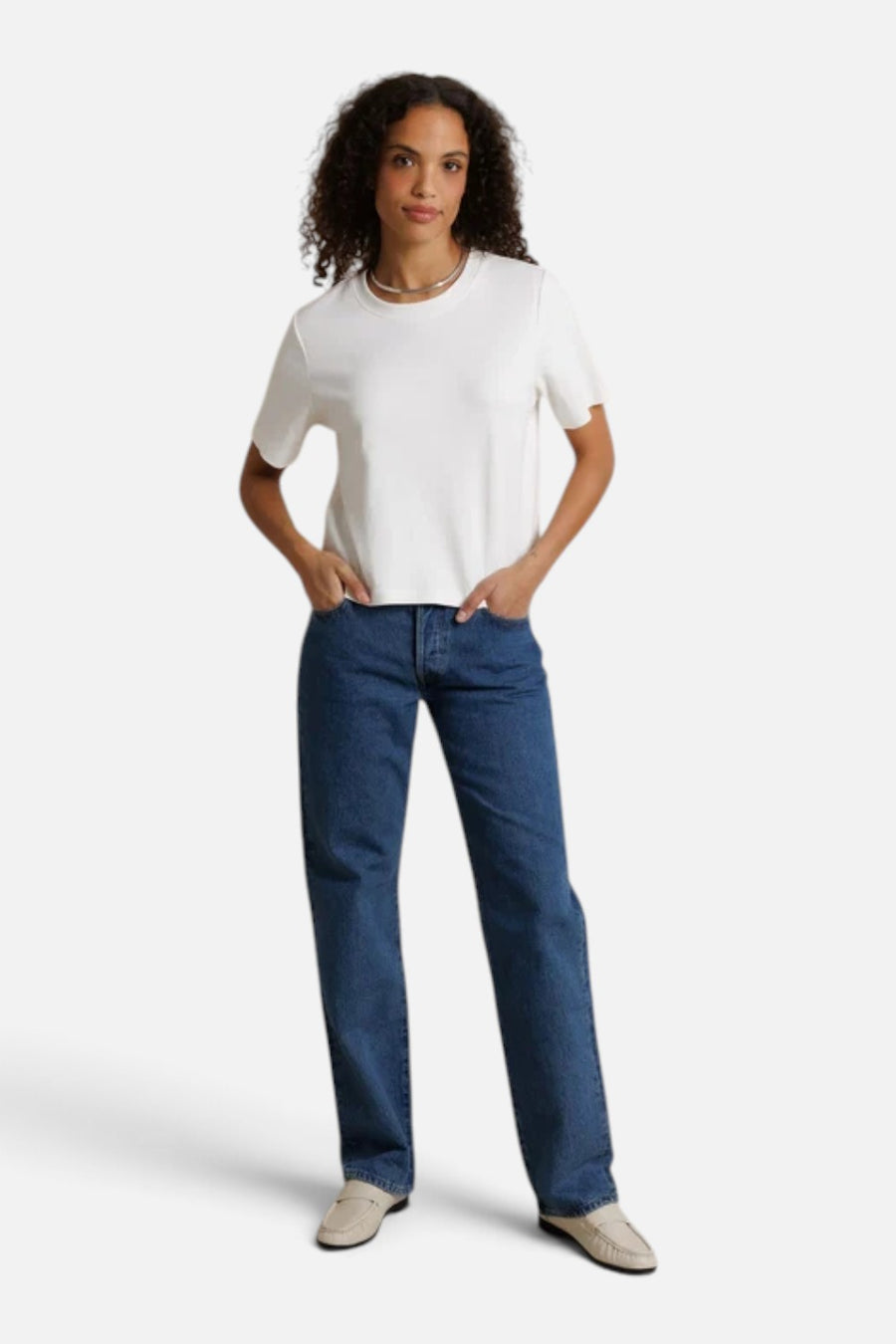 Perfect White Tee Atlas Crewneck Tee in White