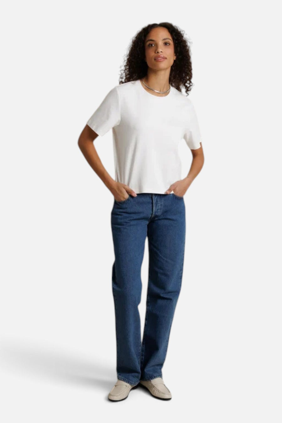 Perfect White Tee Atlas Crewneck Tee in White