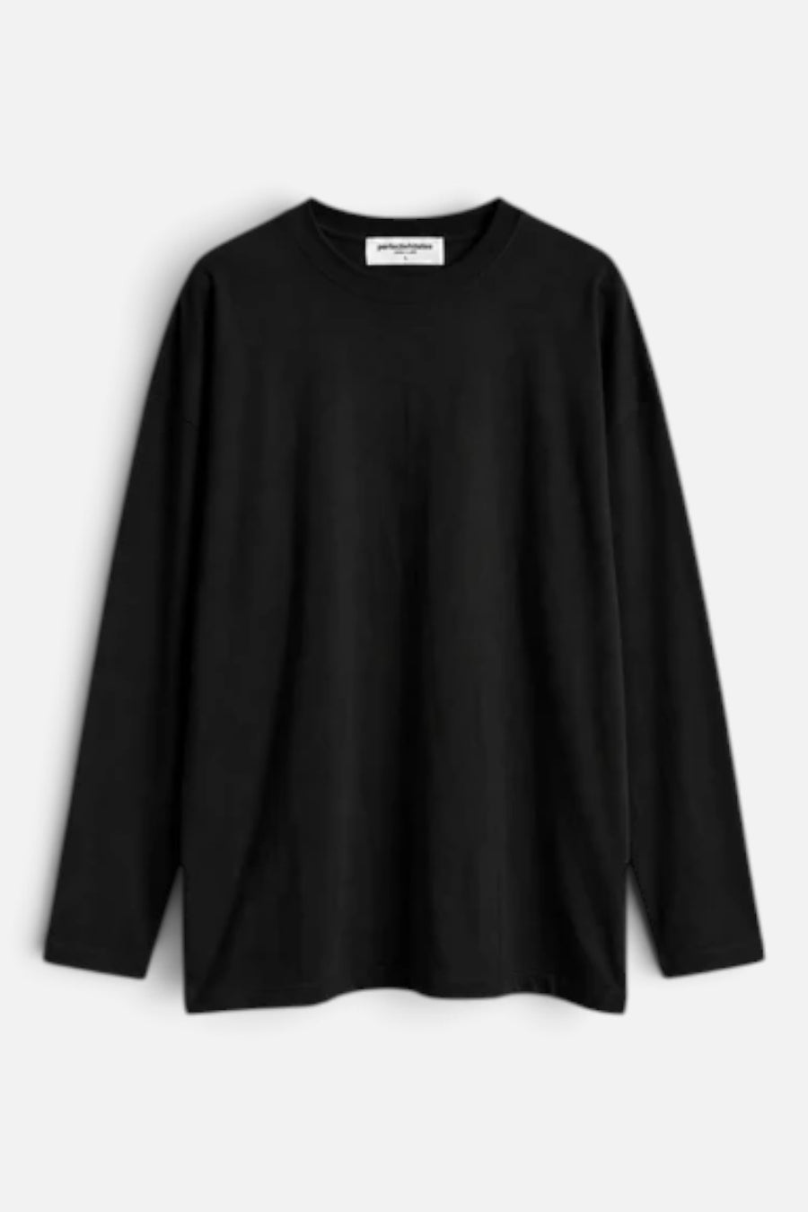 Perfect White Tee Claire Oversized Long Sleeve Tee in True Black