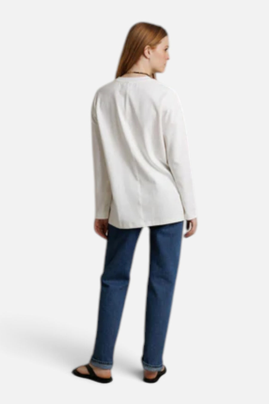Perfect White Tee Claire Oversized Long Sleeve Tee in White
