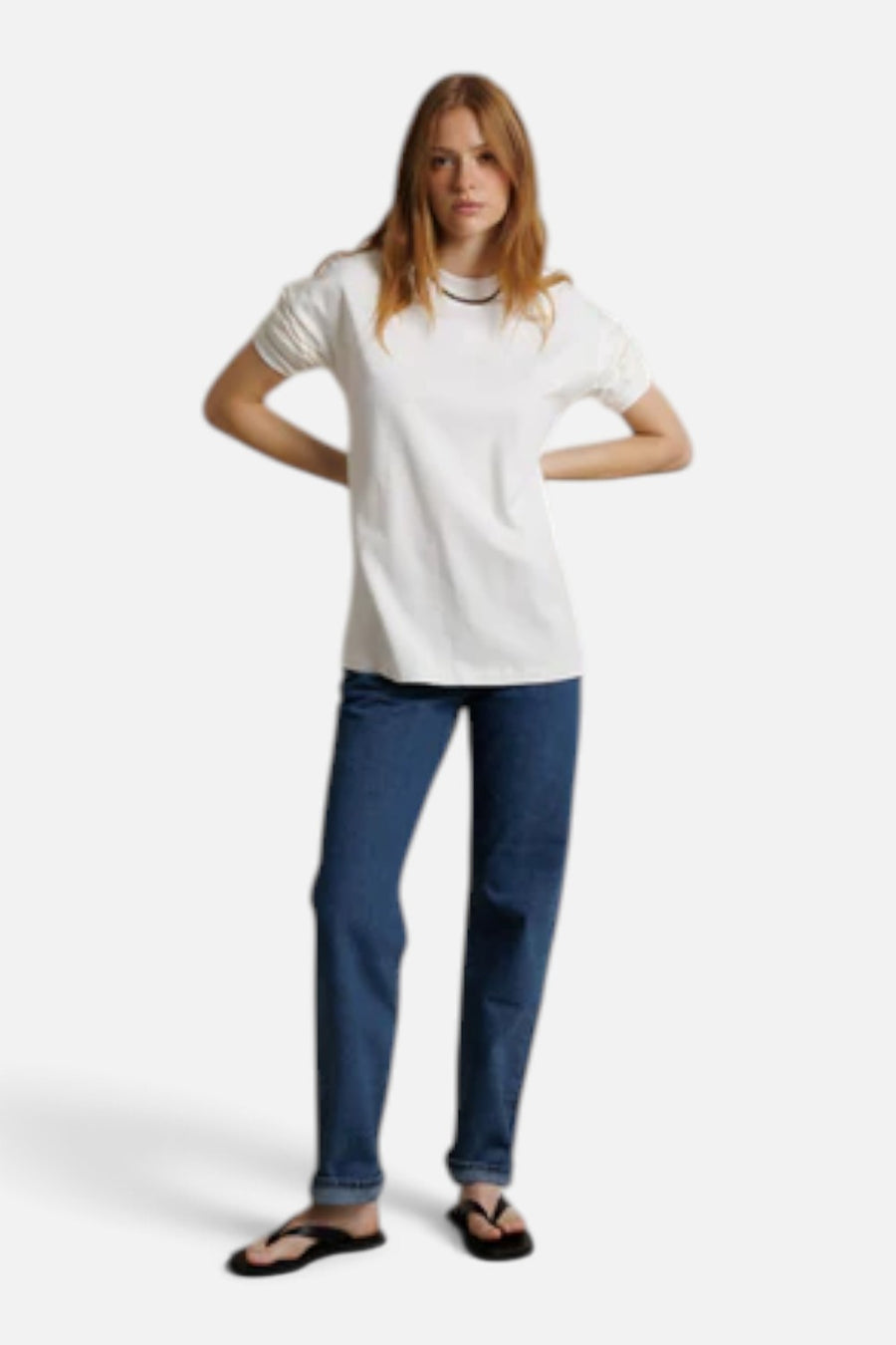 Perfect White Tee Claire Oversized Long Sleeve Tee in White