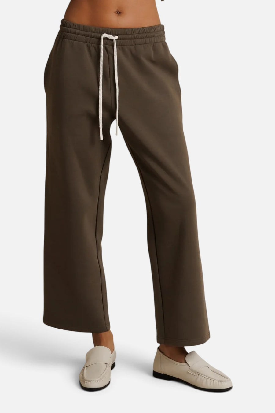Perfect White Tee Claud Travel Track Pant in Dark Olive