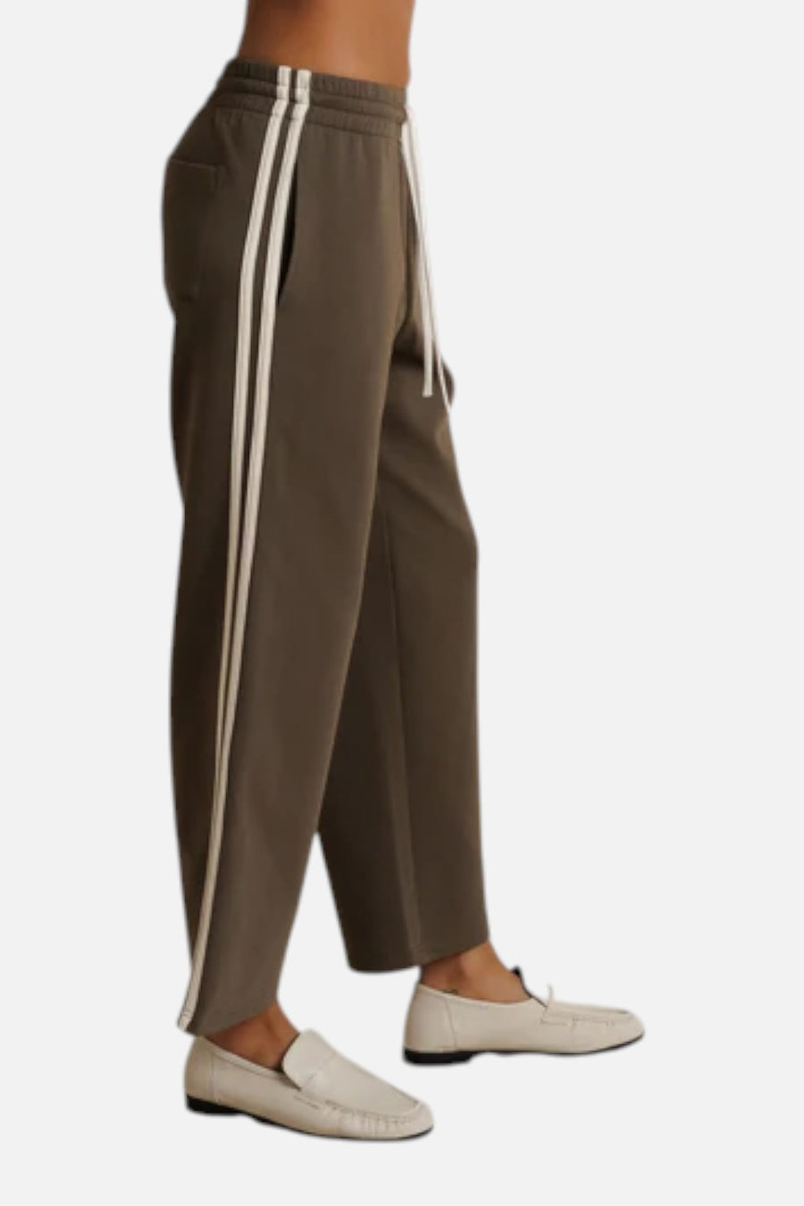 Perfect White Tee Claud Travel Track Pant in Dark Olive
