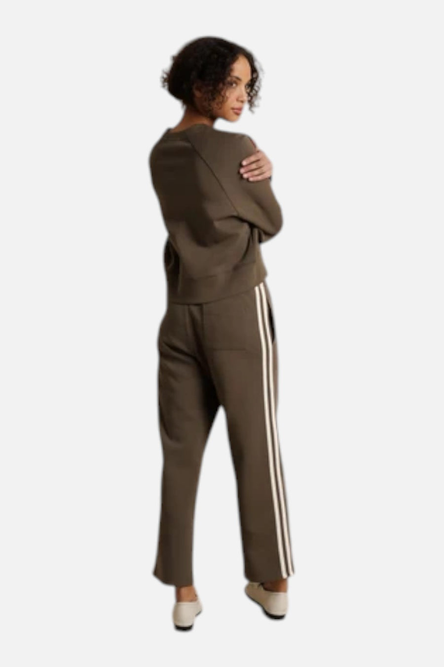 Perfect White Tee Claud Travel Track Pant in Dark Olive