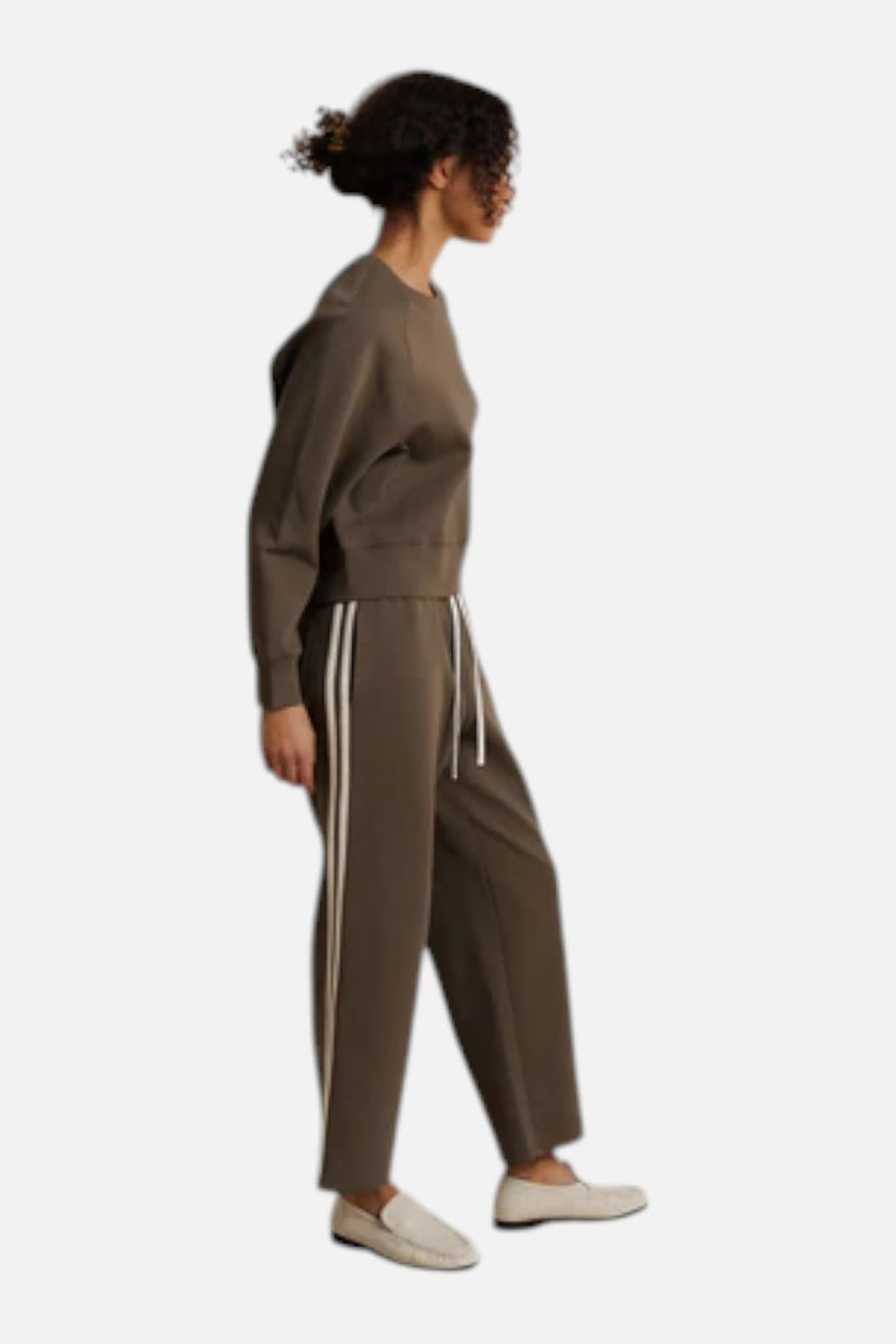 Perfect White Tee Claud Travel Track Pant in Dark Olive