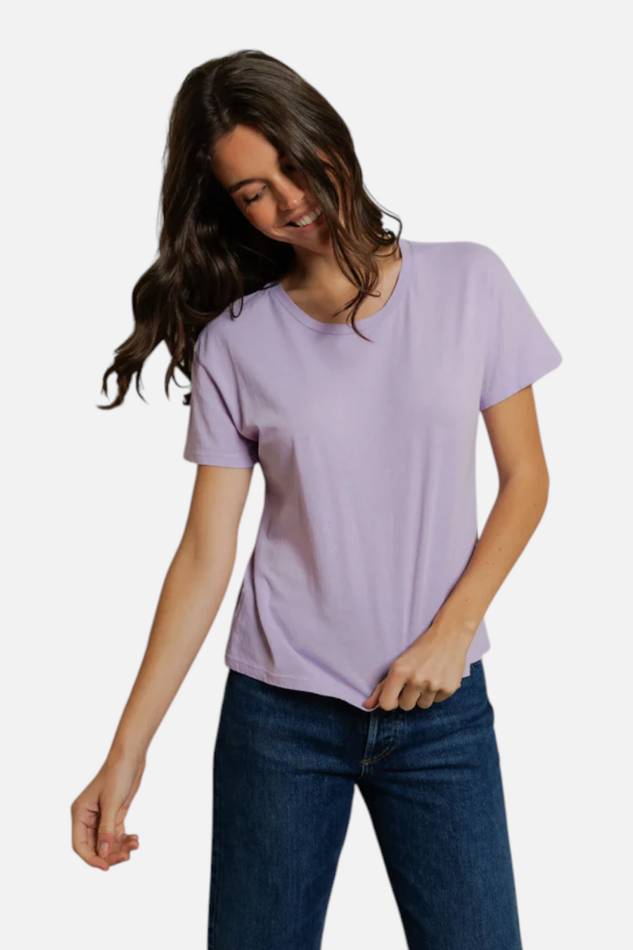 Perfect White Tee Harley Boxy Crew Neck Tee in Ultraviolet Purple