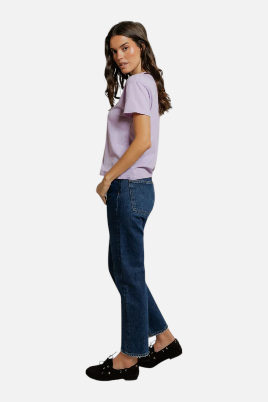 Perfect White Tee Harley Boxy Crew Neck Tee in Ultraviolet Purple