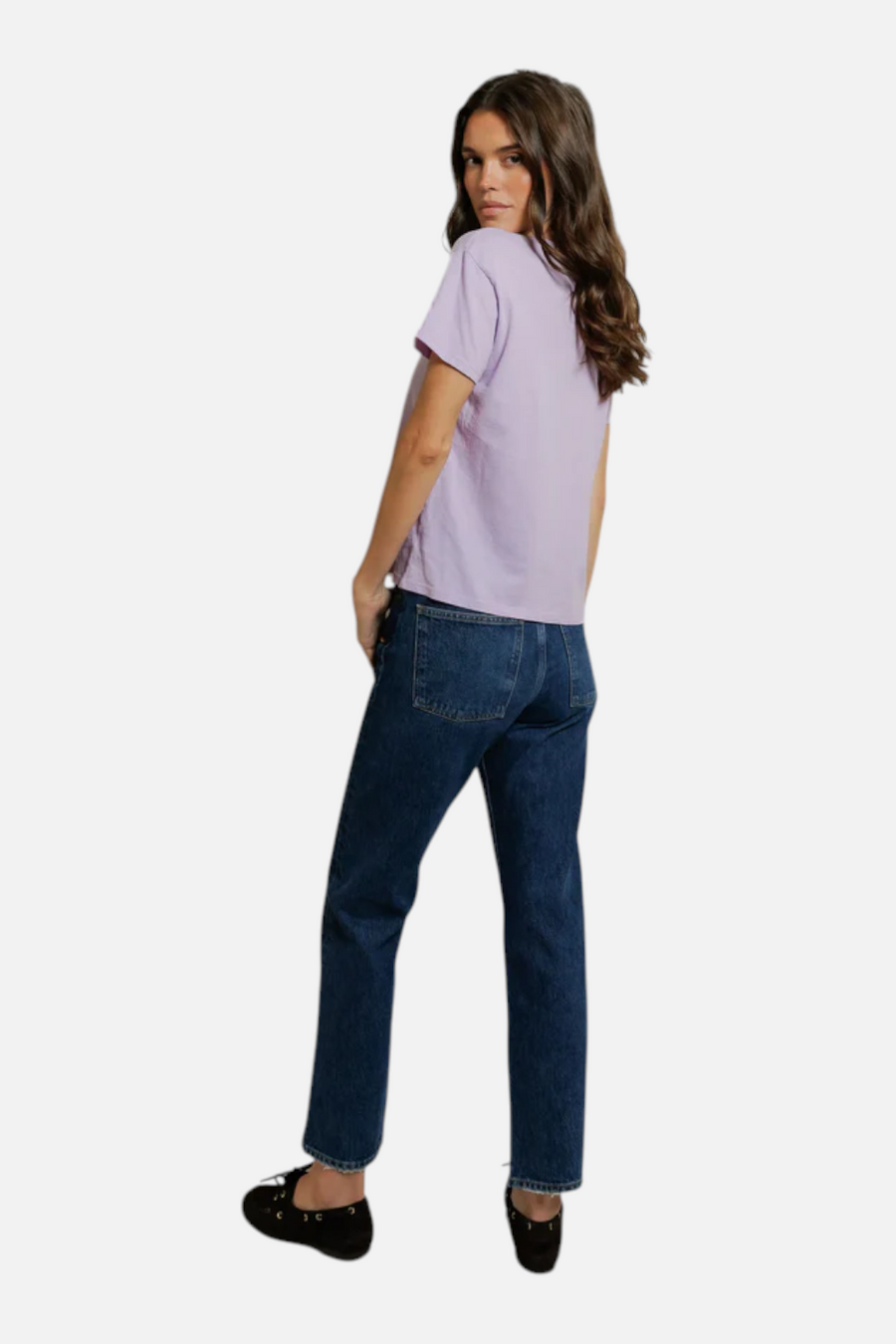 Perfect White Tee Harley Boxy Crew Neck Tee in Ultraviolet Purple