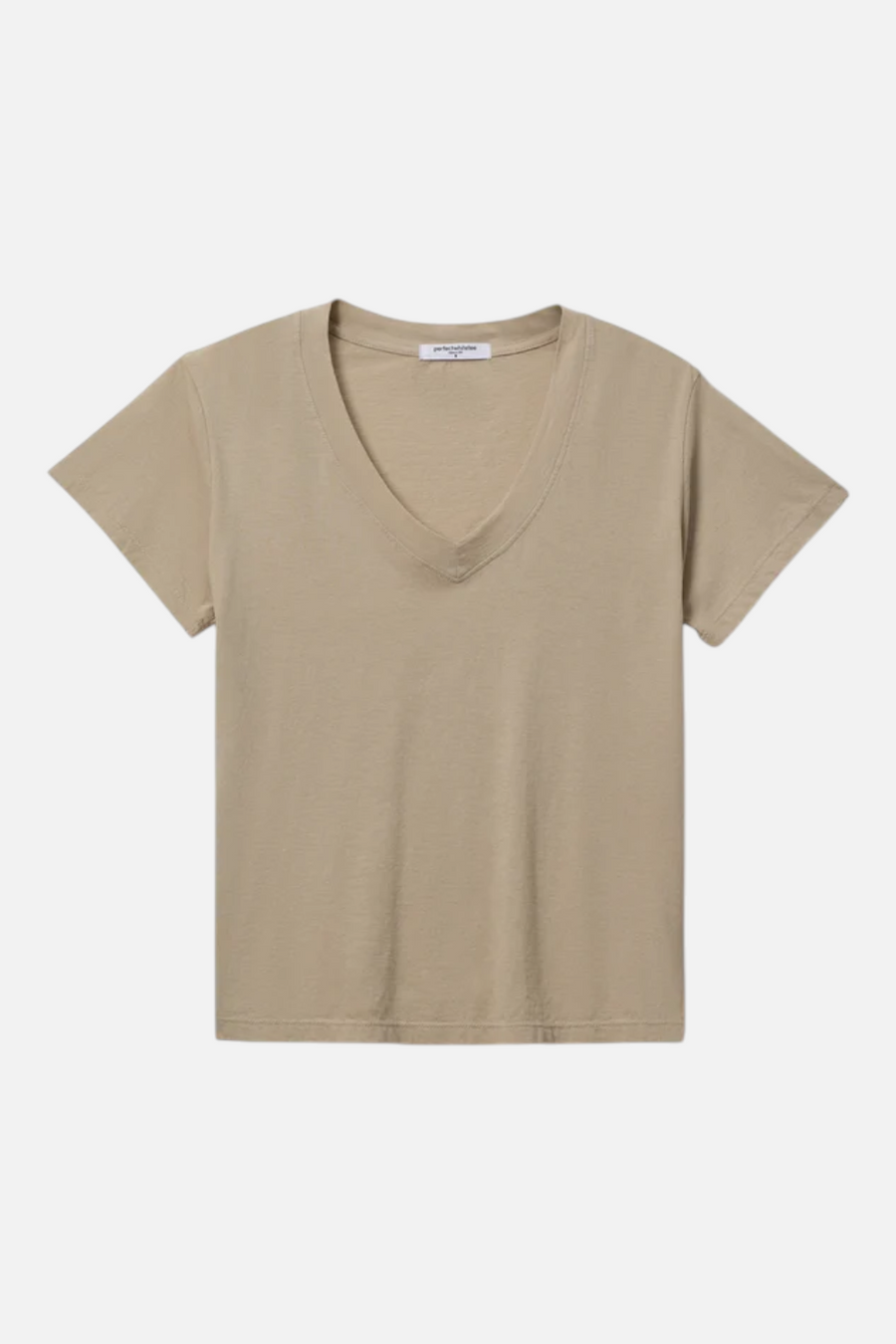 Perfect White Tee Hendrix Boxy V-Neck Tee in Driftwood