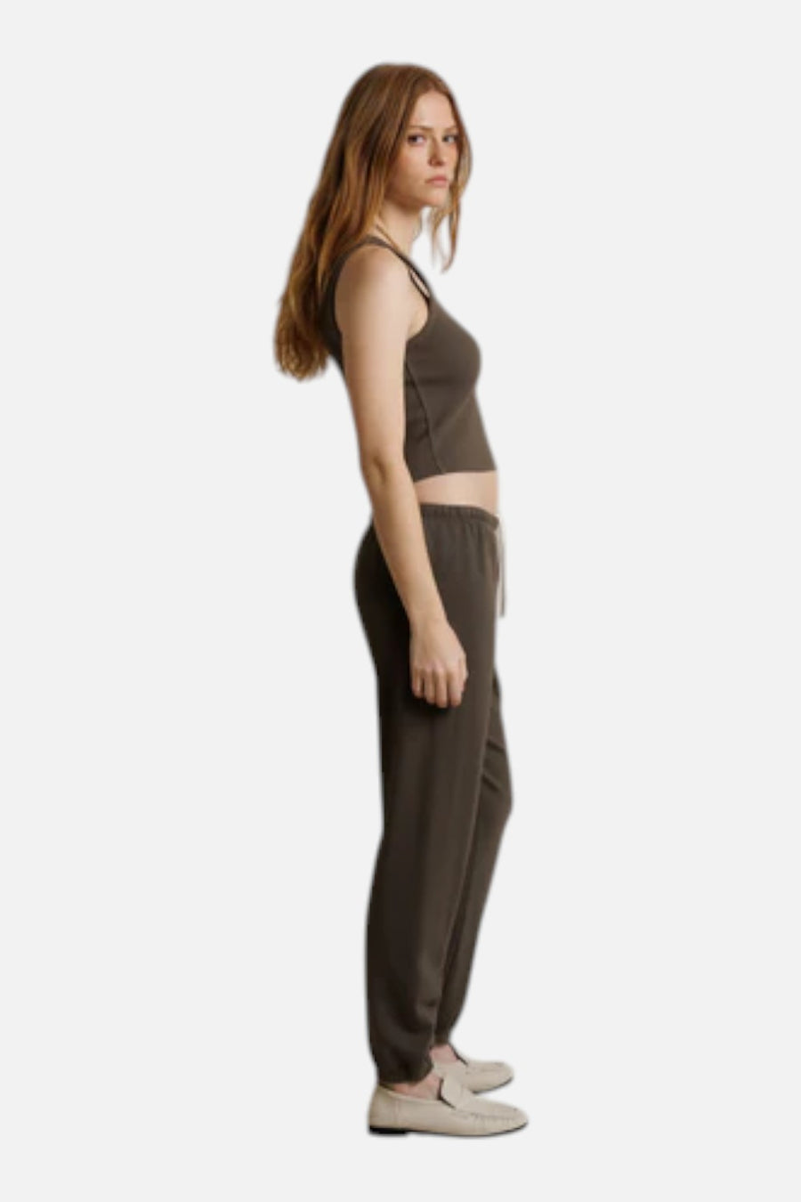 Perfect White Tee Johnny Speckled Sweatpants in Dark Olive