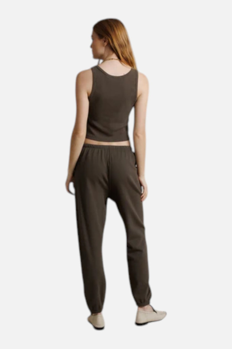 Perfect White Tee Johnny Speckled Sweatpants in Dark Olive