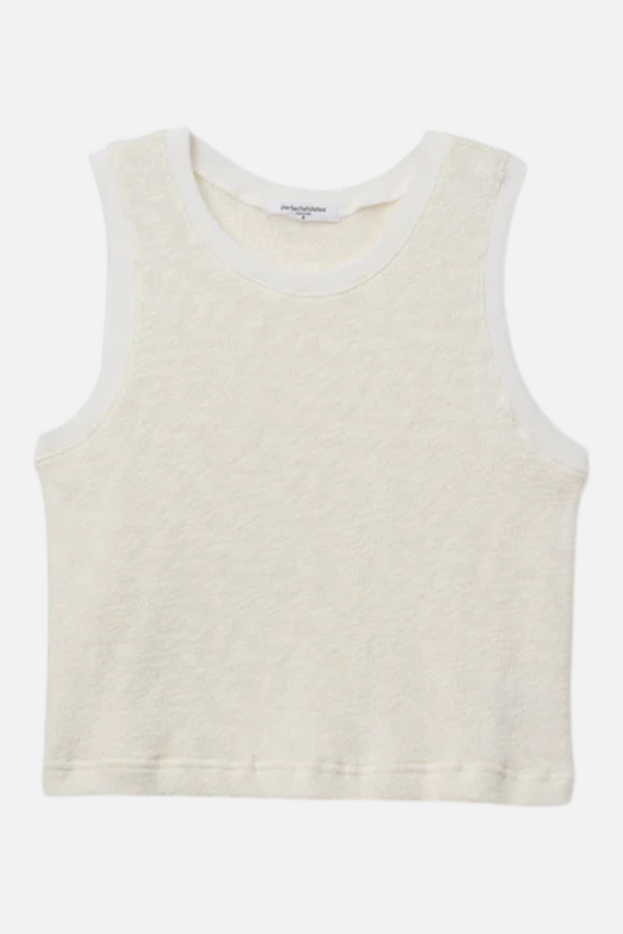 Perfect White Tee Kala Beach Summer Mesh Crop Tank in Natural