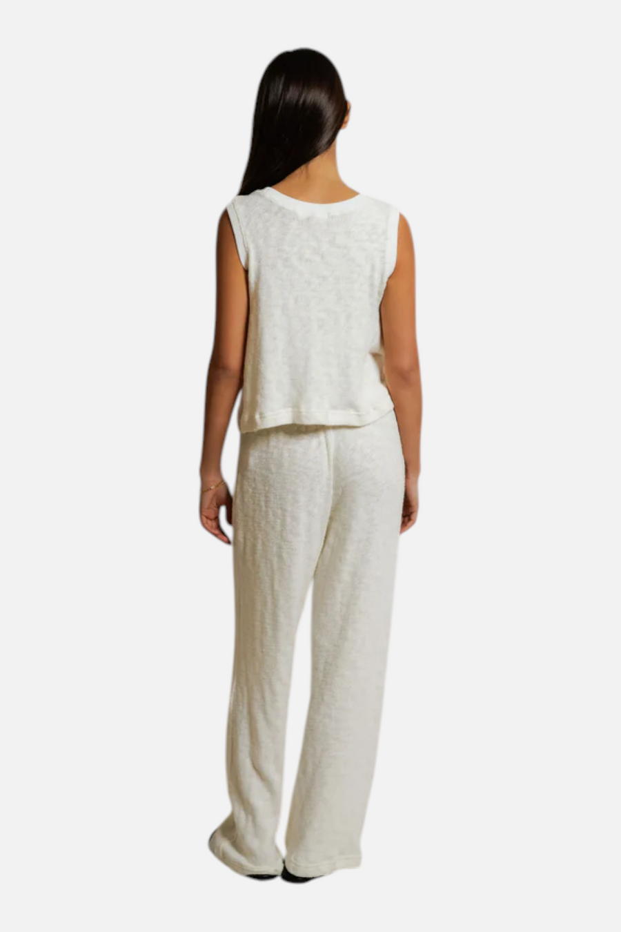 Perfect White Tee Kala Beach Summer Mesh Crop Tank in Natural
