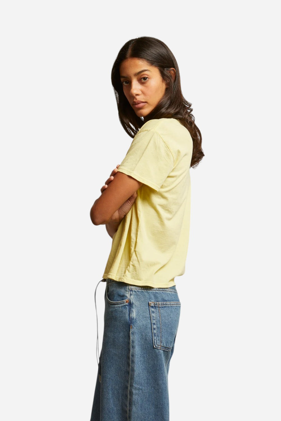 Perfect White Tee Harley Boxy Crew Tee in Banana